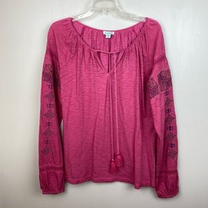 Sundance | Boho Pink Long Sleeve Tunic/Shirt M